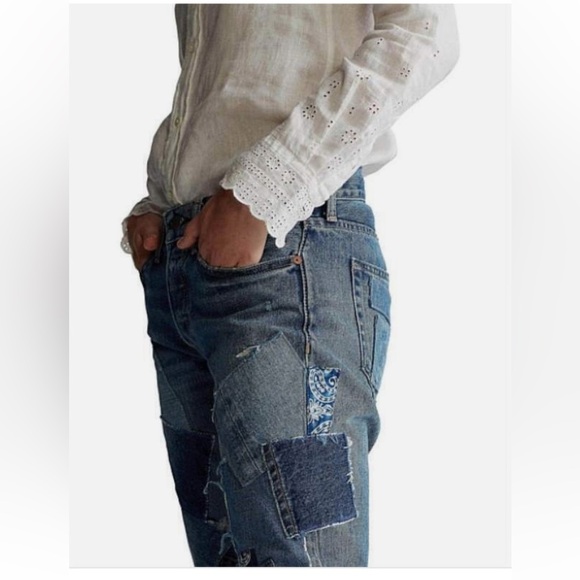 Ralph Lauren Polo
Avery Boyfriend Crop Distressed
Patchwork Jeans  size 27 - Picture 5 of 17